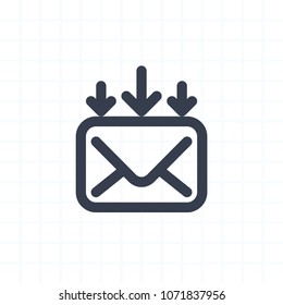 Mail & Down Arrows - Contour Icons. A professional, pixel-aligned icon.