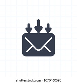 Mail & Down Arrows - Cutout Icons. A professional, pixel-aligned icon.