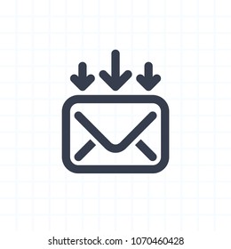 Mail & Down Arrows - String Icons. A professional, pixel-aligned icon.