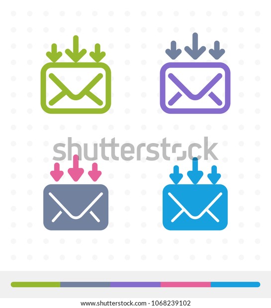 Vector De Stock Libre De Regalias Sobre Mail Down Arrows Zap Tap Icons1068239102