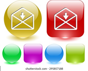 mail downarrow. Vector interface element.