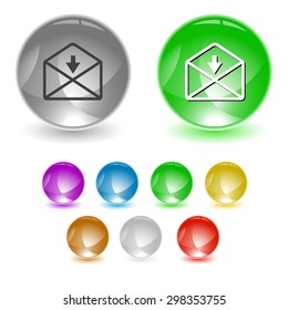 mail downarrow. Vector interface element.