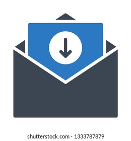 mail download glyph double color icon