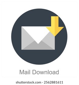 Mail Download and mail icon concept