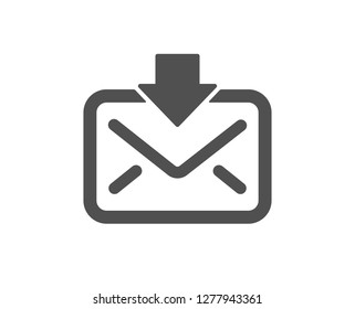 Mail download icon. Incoming Messages correspondence sign. E-mail symbol. Quality design element. Classic style icon. Vector