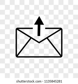 Mail download vector icon on transparent background, Mail download icon