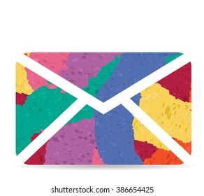 mail drawn painted icon vector