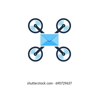 Mail Drone Icon Logo Design Element