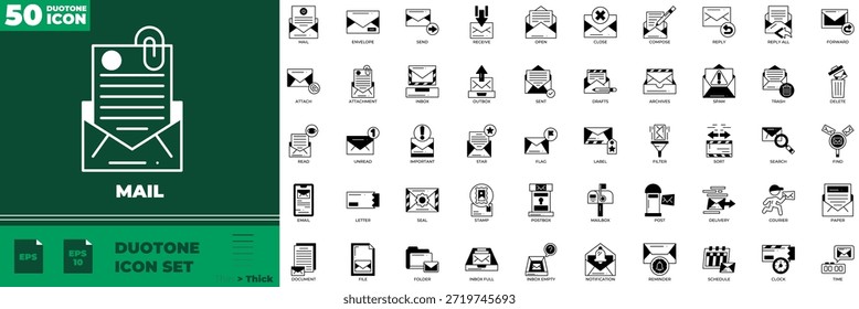 Mail Duotone Editable Icons set (Definir ícones editáveis do Mail Duotone)