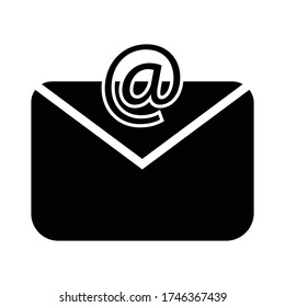 mail, E mail black icon, concept illustration, vector flat symbol, glyph sign. Envelope Mail Icon. eps 10