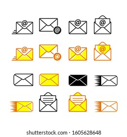 Mail, E mail icon vector in set design