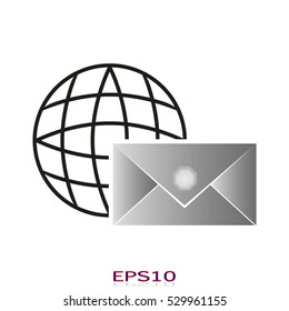 mail, earth, icon, vector illustration, eps10,