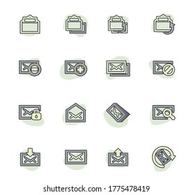 Mail easy color vector icons for user interface design