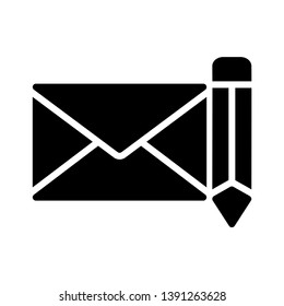 mail edit vector glyph icon 