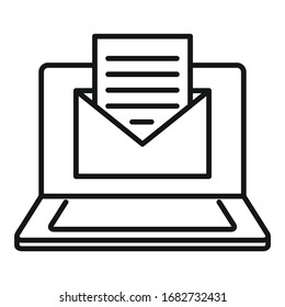 Mail editor icon. Outline mail editor vector icon for web design isolated on white background