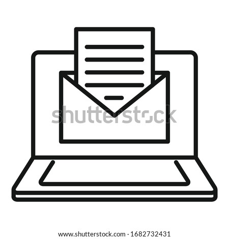 Mail editor icon. Outline mail editor vector icon for web design isolated on white background
