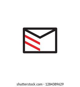 Mail with EM letter logo design
