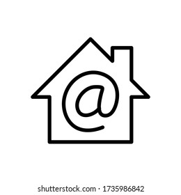 Mail, E-mai House Home Line Vector Icons. Editable Stroke