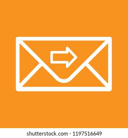 Mail and email delivery symbol, email arrow icon, stock vector illustration, EPS10.