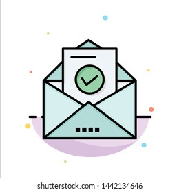 Mail, Email, Envelope, Education Abstract Flat Color Icon Template