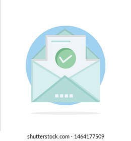 Mail, Email, Envelope, Education Abstract Circle Background Flat color Icon. Vector Icon Template background