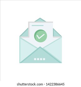 Mail, Email, Envelope, Education  Flat Color Icon. Vector icon banner Template