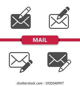 Mail - Email - Envelope Icons. Professional, pixel perfect icons. EPS 10 format.