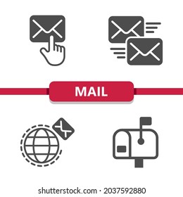 Mail - Email - Envelope Icons. Professional, pixel perfect icons. EPS 10 format.
