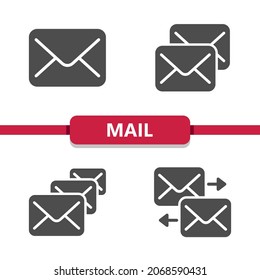 Mail - Email - Envelope Icons. Professional, pixel perfect icons. EPS 10 format.