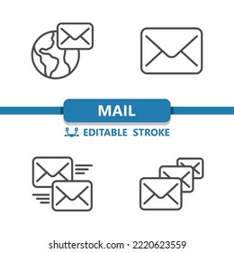 Correo - Correo electrónico - Iconos sobre. Iconos profesionales y perfectos en píxeles. Formato EPS 10.