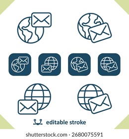 E-mail - E-mail - Ícones de envelope. Profissional, ícones de pixel perfeito. Formato EPS 10.