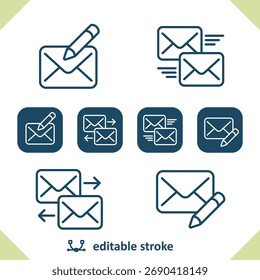 Correo - Correo electrónico - Iconos de sobres. Profesional, pixel iconos perfectos. Formato EPS 10.