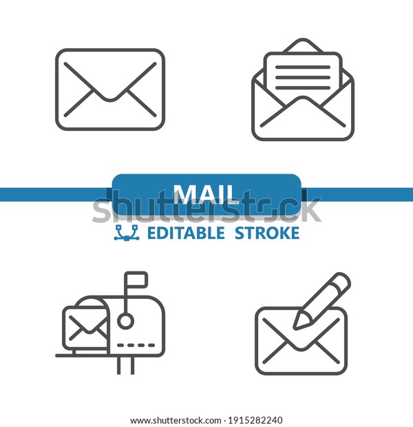 Mail - Email - Envelope Icons. Professional,\
pixel perfect icons. EPS 10\
format.