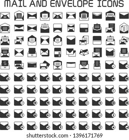 mail, email  and envelope icons set