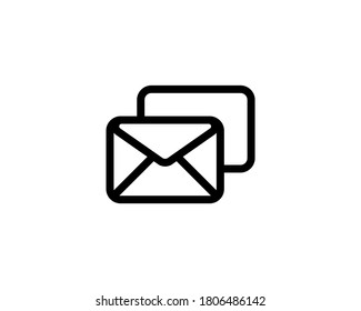 Mail, E-Mail, Umschlag Linie Symbol und empfangen Nachricht Symbol-Symbol-Schaltfläche. Vektorgrafik einzeln auf weißem Hintergrund. EPS10