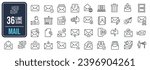 Mail, Email, Envelope thin line icons. Vector graphic illustration. For website design, logo, app, template, ui, etc.