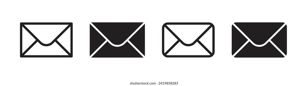 mail, email or envelope vector icon set. contact email address button sign.