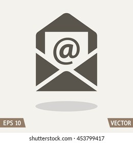 Mail and e-mail flat icon, envelope symbol e-mail. Vector illustration of e-mail for web and commercial use.
