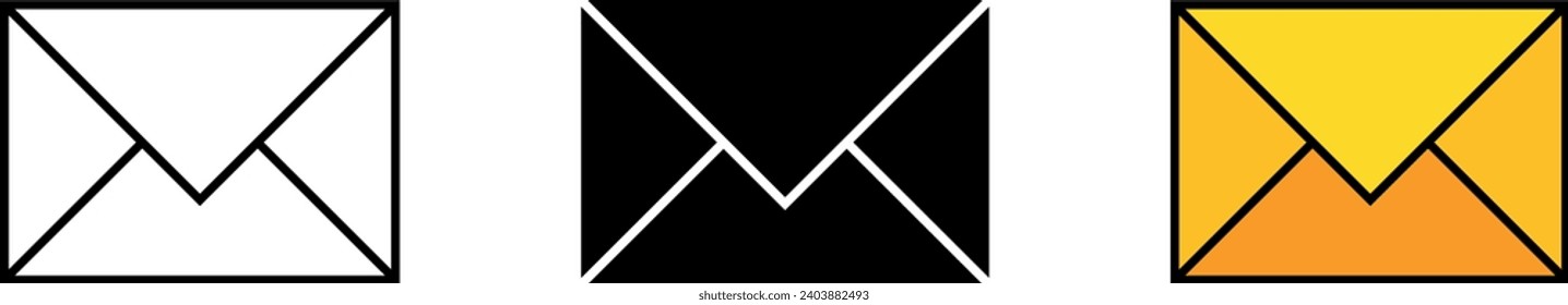Mail, email icon lined, isolated and colored style. Vector illustration