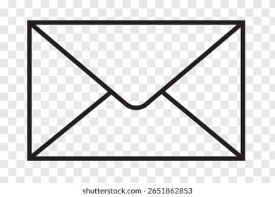 Mail or email icon set. Envelope symbol with letter.