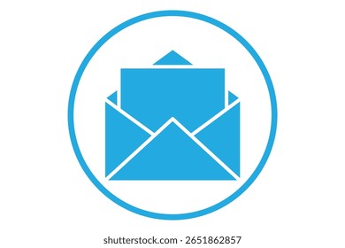 Mail or email icon set. Envelope symbol with letter.