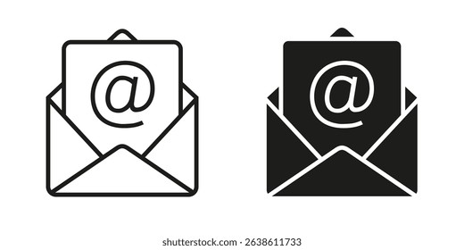 Mail or email icon set - vector