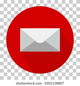 Mail, e-mail icon, symbol on color background. Vector isolated design .