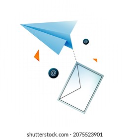 Mail, email, internet spam. Creative abstract composition.
