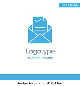 Mail, Email, Job, Tick, Good Blue Solid Logo Template. Place for Tagline