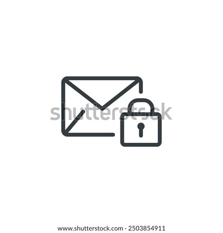 Mail email lock password secure protect icon, vector illustration