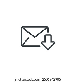 Mail email message download inbox icon, vector illustration