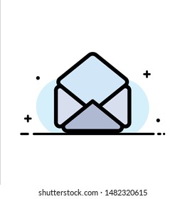 Mail, Email, Open  Business Flat Line Filled Icon Vector Banner Template