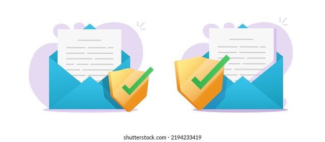 Mail Email Safety Data Shield Vector Icon 3d, Illustrated Secure Online Cyber Privacy Protection In E-mail Letter Message, Confidential Document Correspondence In Envelope Modern Design 