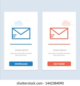 Mail, Email, School  Blue and Red Download and Buy Now web Widget Card Template